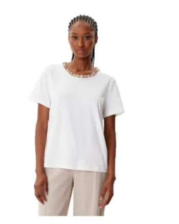 Tricou dama,  bumbac/poliester/elastan, alb