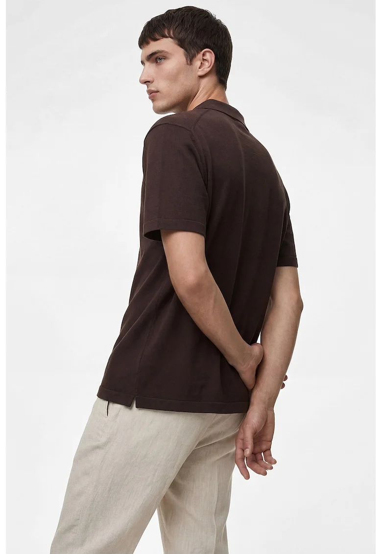 Tricou regular fit cu guler polo, Maro Siena