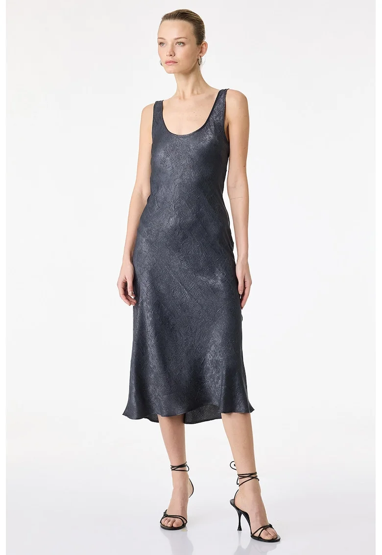 Rochie midi vaporoasa, Gri antracit