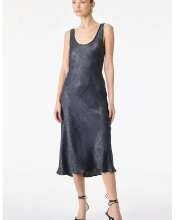 Rochie midi vaporoasa, Gri antracit