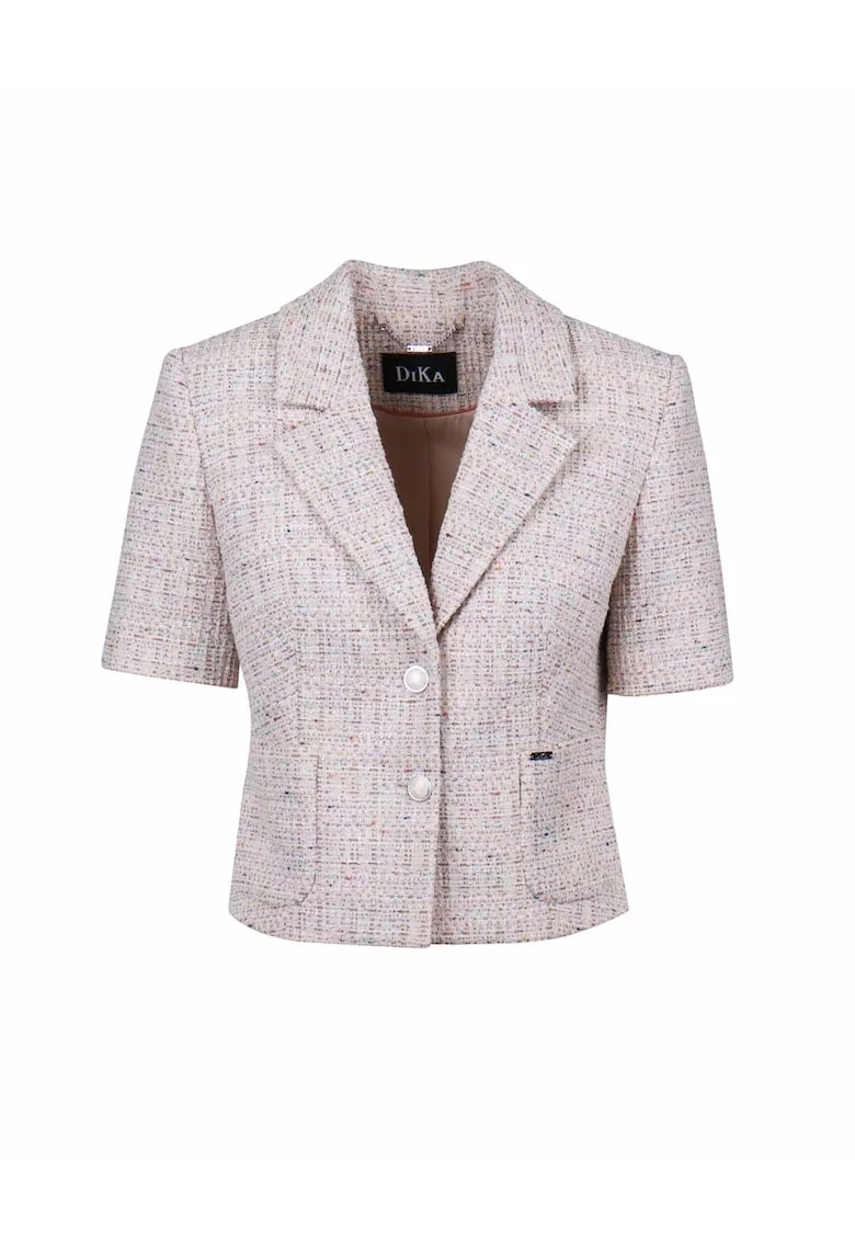 Blazer cu revere decupate si buzunare aplicate, Bej