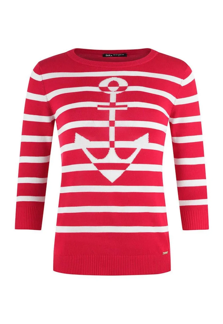 Pulover tricotat fin cu maneci 3/4