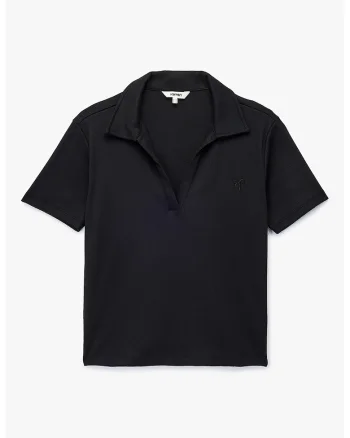 Tricou polo din amestec de bumbac, Negru