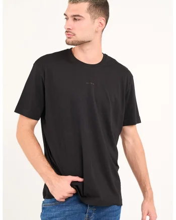 Tricou lejer cu model uni, Negru
