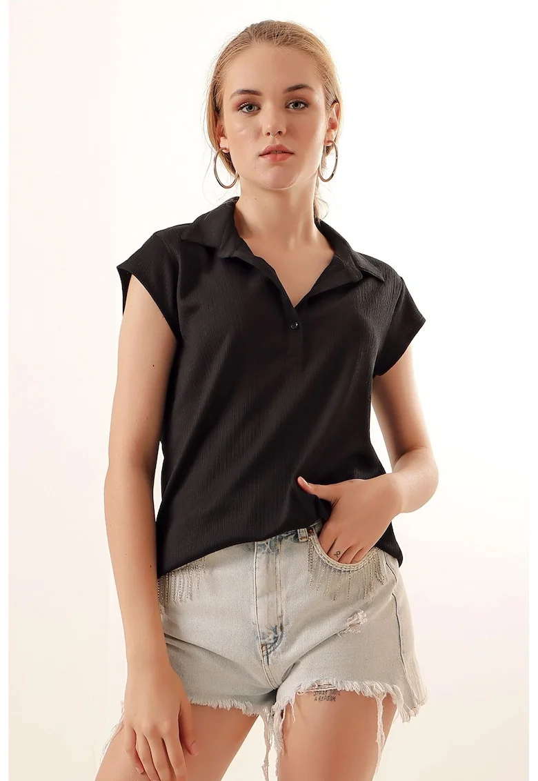 Tricou dama,  jerseu, negru,