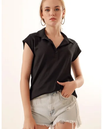 Tricou dama,  jerseu, negru,
