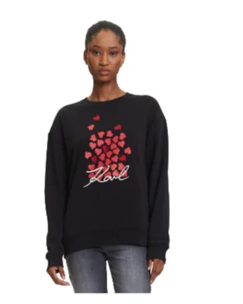 Bluza dama,  bumbac organic, negru/rosu,