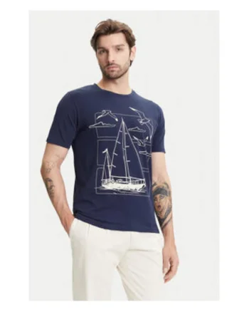 Tricou Barbati,  Bleumarin, 95% bumbac, 5% elastan