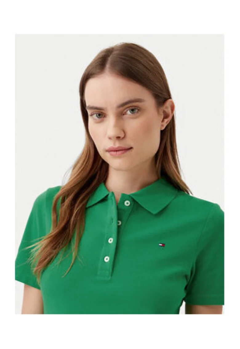 Polo Dama,  Verde, 96% bumbac organic, 4% elastan