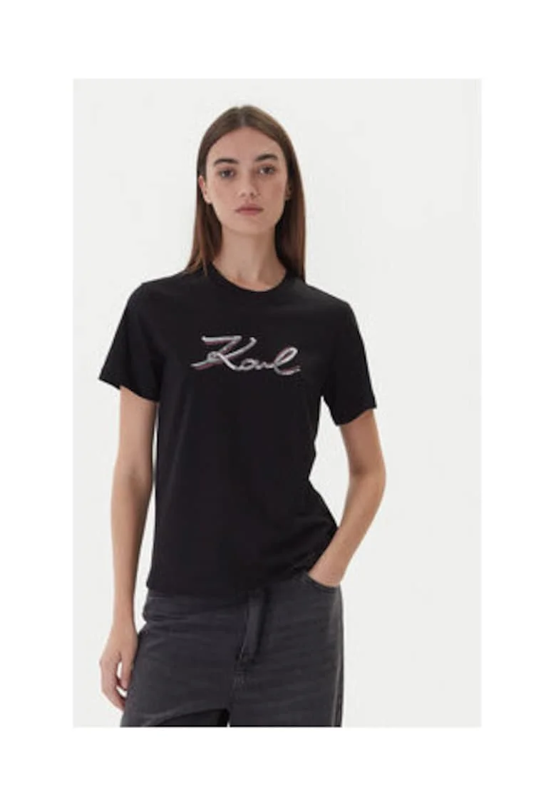 Tricou Dama,  Negru, 100% bumbac organic,