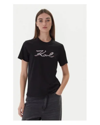 Tricou Dama,  Negru, 100% bumbac organic,