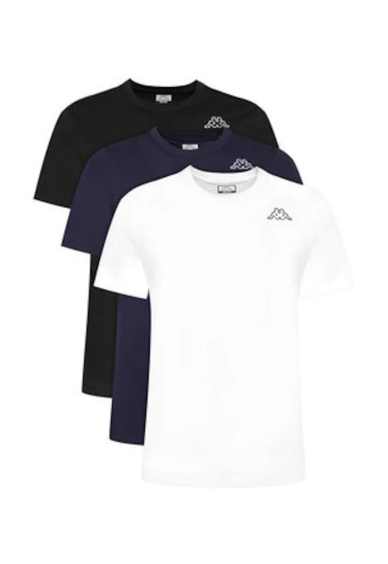 Set 3 tricouri barbati,  alb, negru, bleumarin, 100% bumbac,
