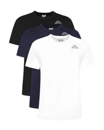Set 3 tricouri barbati,  alb, negru, bleumarin, 100% bumbac,