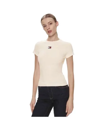 Tricou dama  DW0DW17881-YBH Ecru Bumbac/elastan, Ecru
