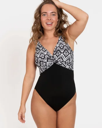 Costum de baie intreg cu decolteu in V,