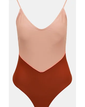 Costum de baie intreg cu decolteu in V,