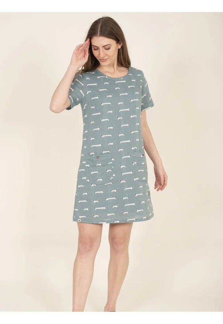 Rochie tip tricou din amestec de in