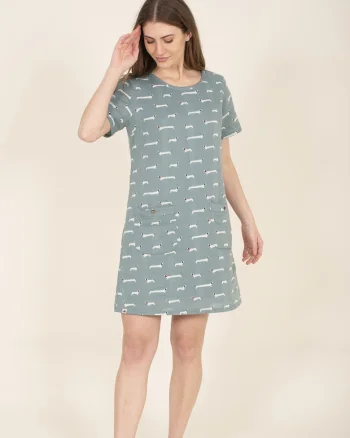 Rochie tip tricou din amestec de in