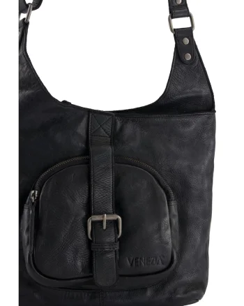 Geanta hobo  piele naturala negru 30x27x9cm reglabila