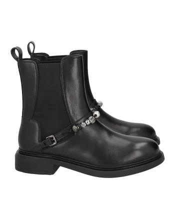 Ghete de piele cu aplicatie decorativa, Negru