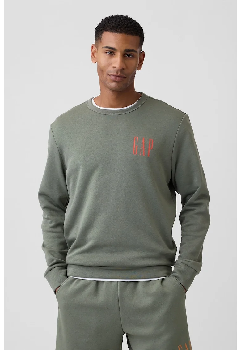 Bluza de trening lejera cu logo, Portocaliu pal/Verde pal