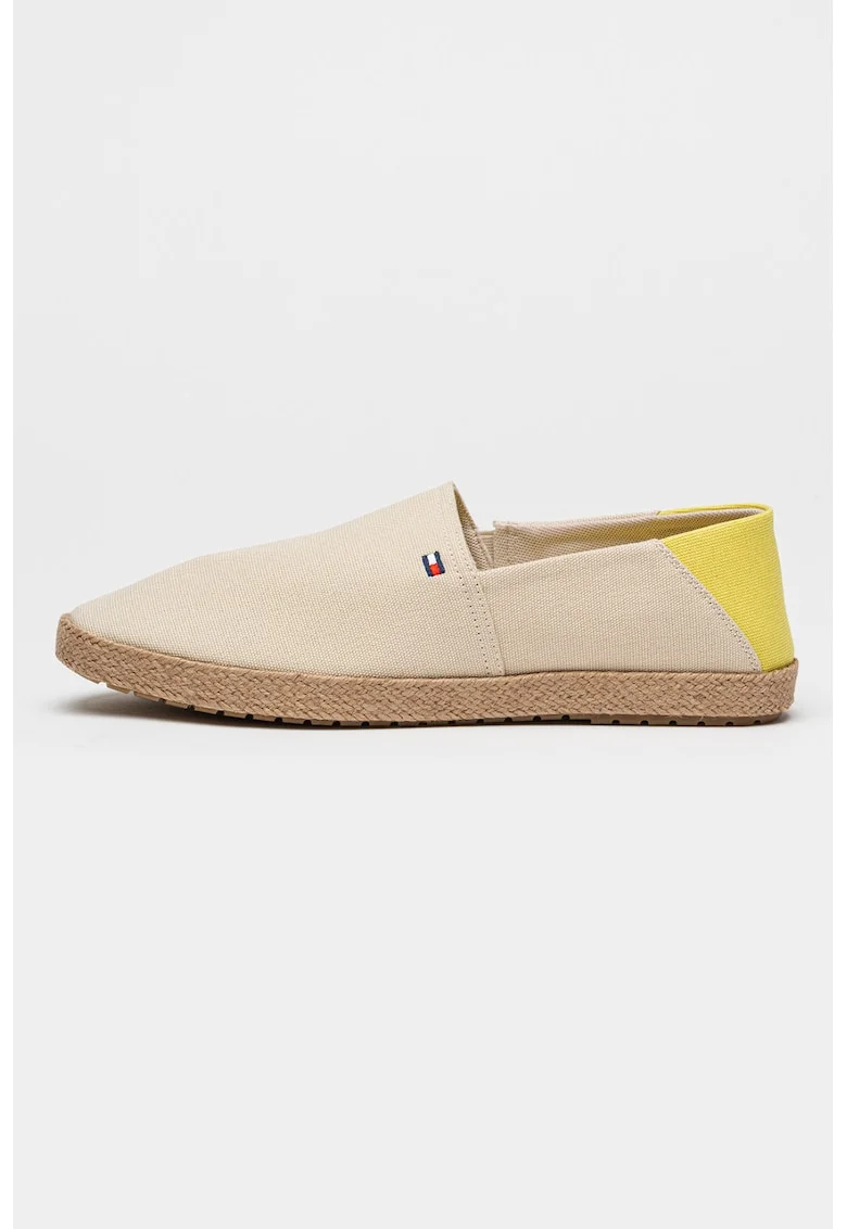 Espadrile din material textil cu logo discret brodat, Bej deschis