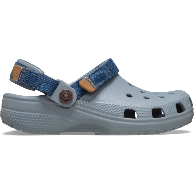 Saboti Crocs Classic Denim Adjustable Backstrap Clog K Gri - Concrete
