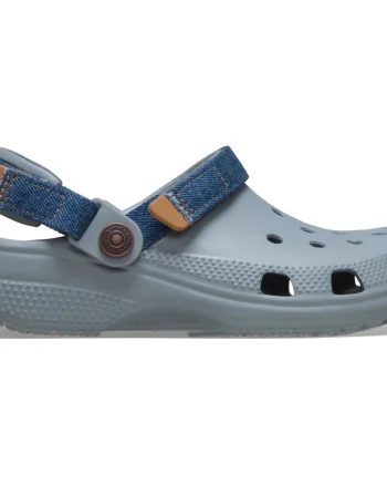 Saboti Crocs Classic Denim Adjustable Backstrap Clog K Gri - Concrete