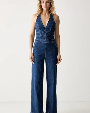 Guess salopetă pentru femei din denim VAL