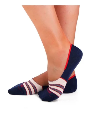 Sosete tip talpici INVISIBLE ORGANIC SOCKS Lines Navy Blue