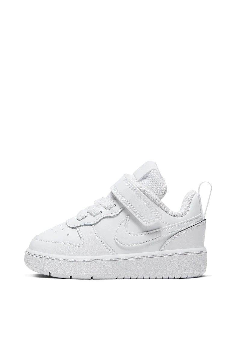 Pantofi sport din piele cu perforatii Court Borough Low 2, Alb