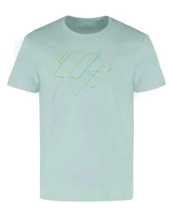 Tricou pentru barbati,  cu maneci scurte, imprimeu geometric, bumbac, verde