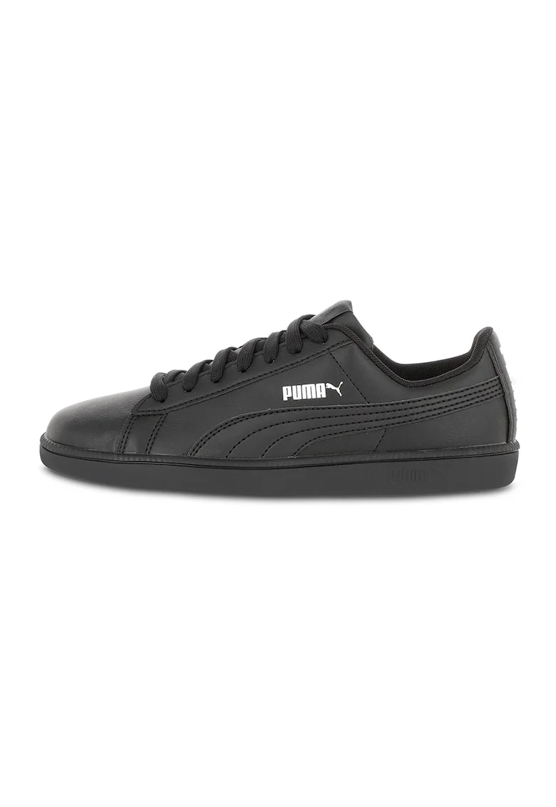 Pantofi sport de piele ecologica cu detalii logo, Negru