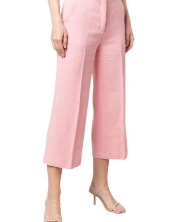 Pantaloni trei sferturi dama,  Bumbac, Roz,