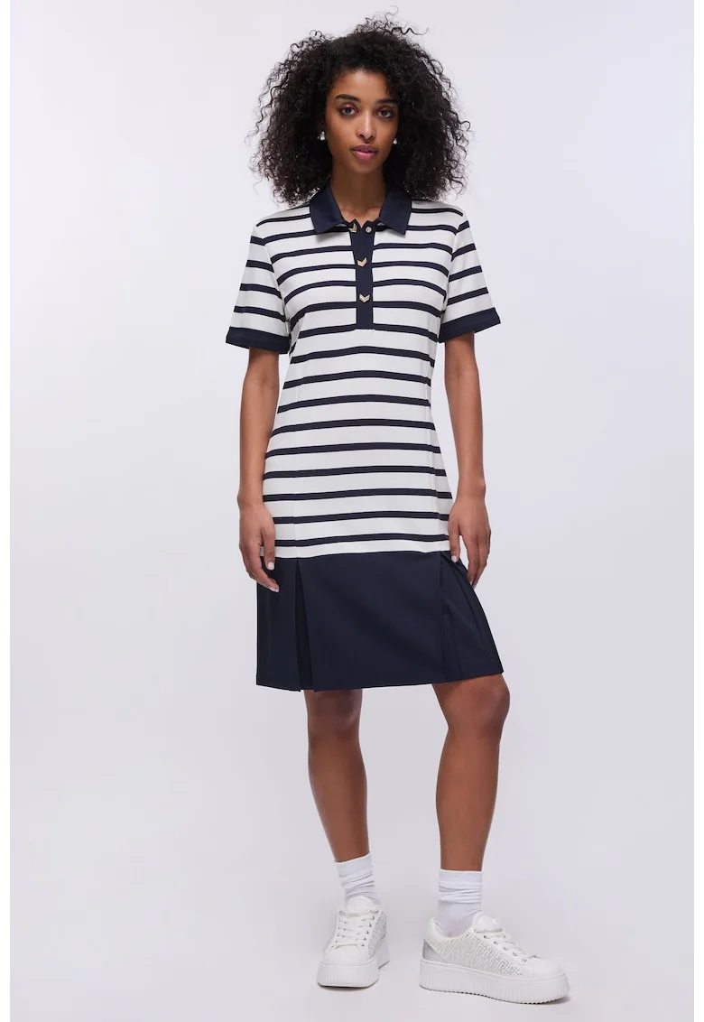 Rochie in dungi cu design 2in1, Albastru