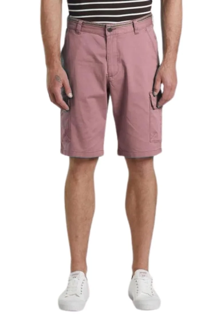 Pantaloni scurti barbati  roz, bumbac organic, croiala clasica, cu buzunare,