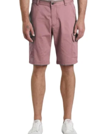 Pantaloni scurti barbati  roz, bumbac organic, croiala clasica, cu buzunare,