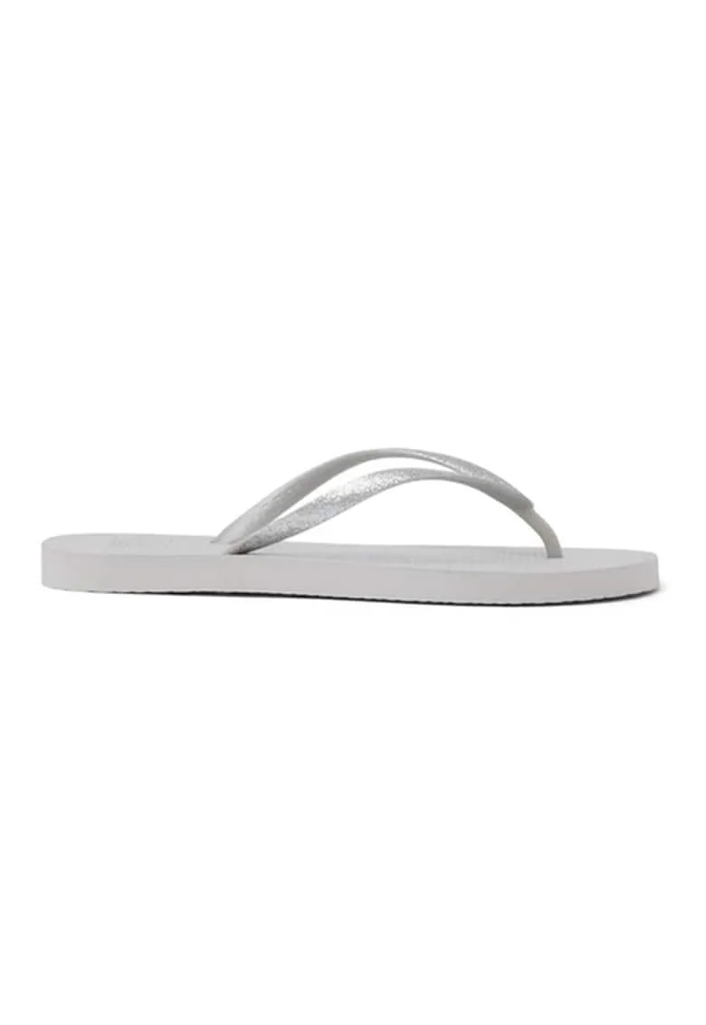 Papuci flip-flop cu detalii stralucitoare, Argintiu