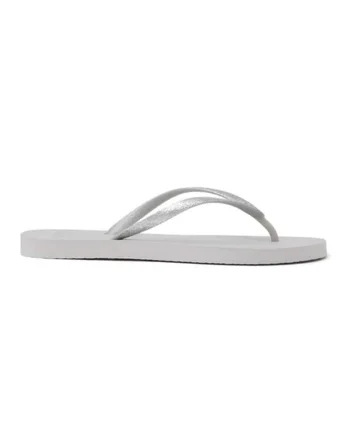 Papuci flip-flop cu detalii stralucitoare, Argintiu