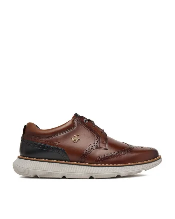 Mocasini barbati,  piele naturala, maro, varf rotund,