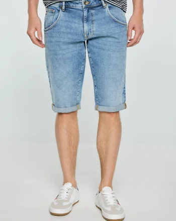 Bermude din denim cu aspect decolorat Conner