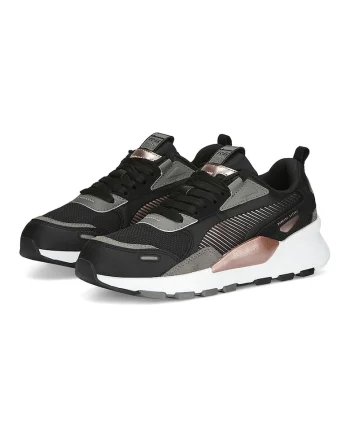 Pantofi sport cu garnituri de piele intorsa RS 3.0, Roz prafuit, Gri inchis, Negru, 3.5
