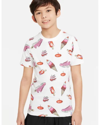 Tricou cu model si decolteu la baza gatului, Rosu/Alb
