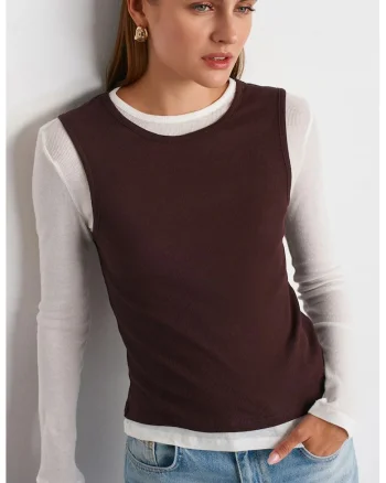 Bluza dama,  mulata, captusita, maro cafea, bumbac