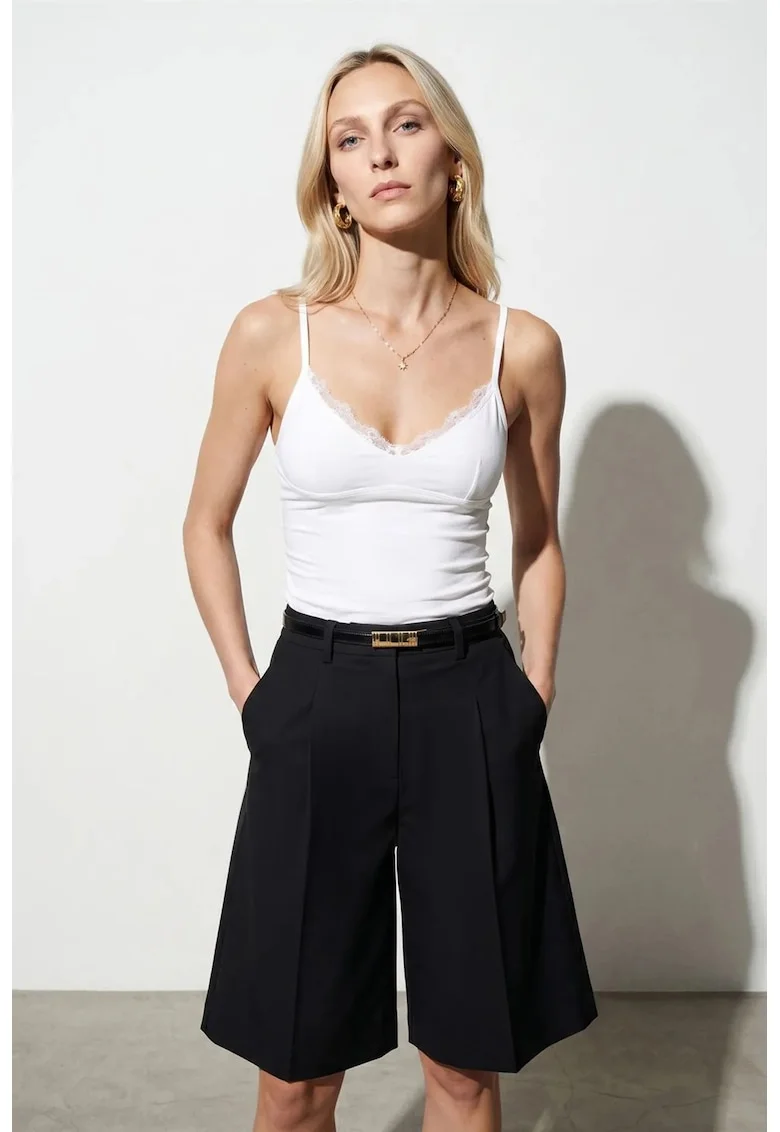 Bluza dama,  fara maneci, Alb, 95% tencel, casual