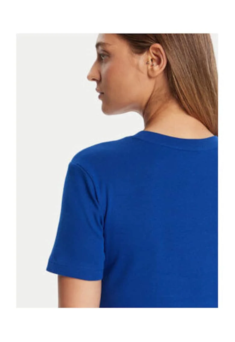 Tricou Dama,  Albastru, 100% bumbac,