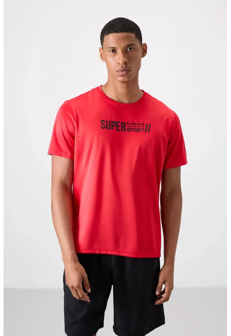 Tricou  imprimeu, rosu, poliester
