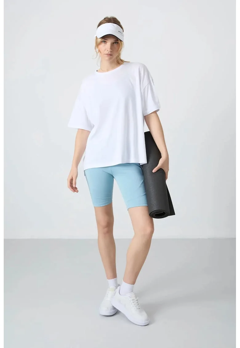 Tricou dama,  supradimensionat, alb, bumbac-modal