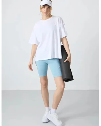 Tricou dama,  supradimensionat, alb, bumbac-modal