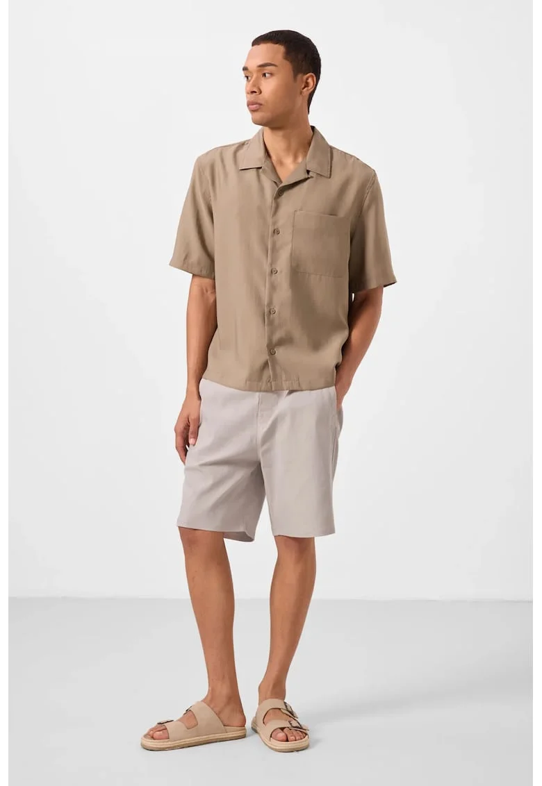 Pantaloni scurti, Barbati, Pantaloni scurti chino tesuti TOMMY pentru barbati, Stone Natural,